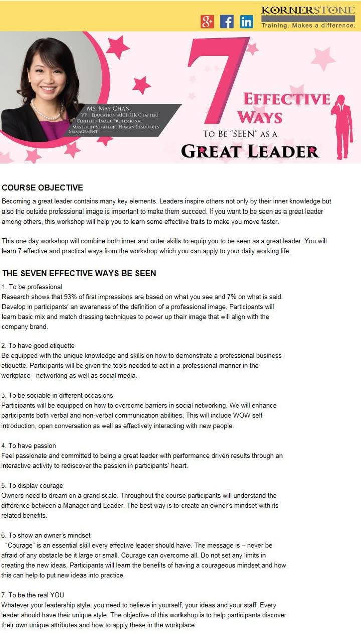 Seven Ways To Be Seen as a Great Leader